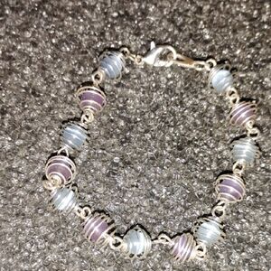 Blue And Purple Cats Eye Bracelet